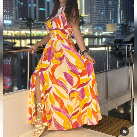 Abel the Label Anthropologie Rumi Maxi Halter Dress/ Size S - Picture 15 of 15